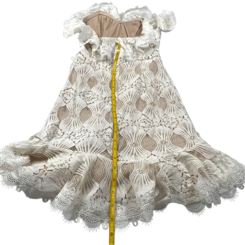 NWT Selfie Leslie September Lace Mini Dress White SZ XS Bridal Shower Dress - Picture 4 of 11